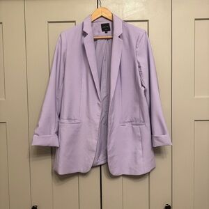 Love Tree Lilac Oversized Blazer | Lavender Boyfriend Fit | Office & Casual Chic